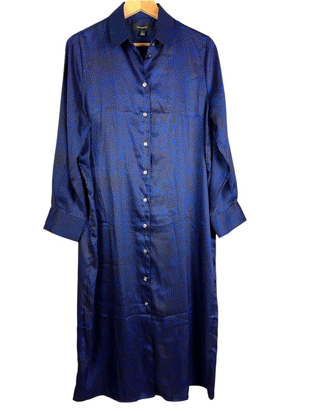 Banana Republic NWT Long Sleeve Maxi Shirt Dress Belted Size L